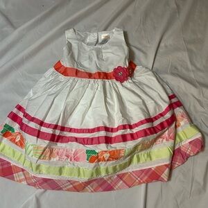NWOT Girls 2T Gymboree “FAIRY BLOSSOM” Cotton WHITE/ORANGE Party Twirly  DRESS